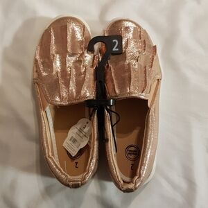 Wonder Nation Rose Gold girls shoes size 2